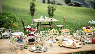 Kulinarische Köstlichkeiten im Luxus Chalet Schmiedalm Saalbach Hinterglemm