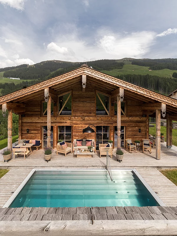 Außenansicht der luxuriösen Schmiedalm - dem Chalet in Saalbach Hinterglemm